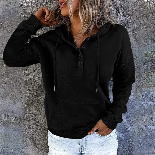 Vista 2 de ROSELINLIN Sudaderas con capucha para mujer con bolsillos tipo canguro