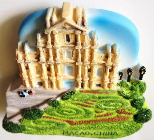 Vista 3 de WitnyStore Pequeñas ruinas de la iglesia de San Pablo Macao China Asia Oriental Atracciones turísticas Resina Imán de refrigerador Recuerdo