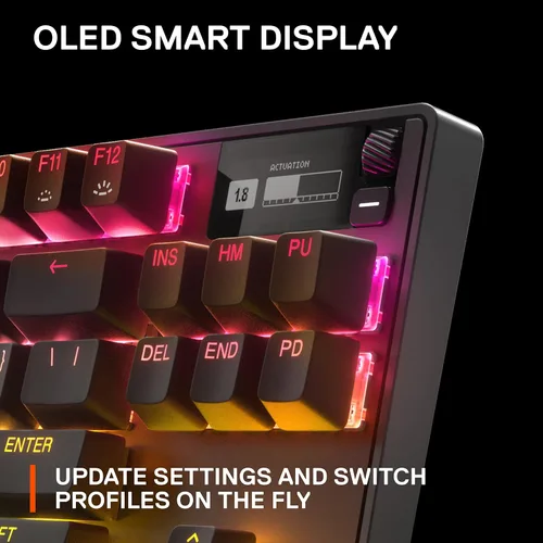 Vista 6 de Nuevo SteelSeries Apex Pro TKL 2023 Ed.- Teclado mecánico para juegos más rápido del mundo - Actuación ajustable - Esports Tenkeyless - Pantalla