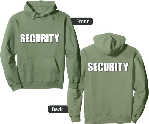 Vista 10 de Sudadera con capucha con estampado frontal y trasero de servicio de guardia de Negro