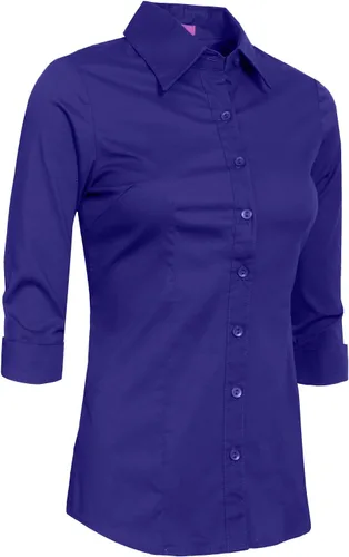 Vista 2 de NE PEOPLE Camisa de oficina con botones y manga 3/4 a medida para mujer