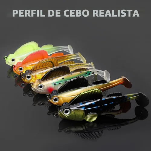 Vista 6 de GOTOUR Pre-Rigged Soft Fishing Lures with Weedless Hook, Lifelike Paddle Tail Swimbaits for Bass Fishing, Freshwater & Saltwater Fishing Bait