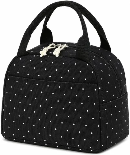 Vista 30 de Bluboon Bolsa de almuerzo para mujer, bonita bolsa de almuerzo de pana con correa para el hombro, reutilizable, aislada, gran capacidad