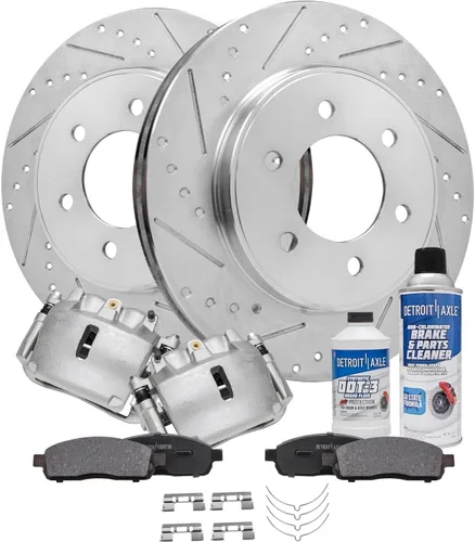 Vista 78 de Detroit Axle - 4 rotores de freno para Chevrolet Cruze 2014 2015 [modelos de motores de gas] Rotores de freno de disco perforados y ranurados