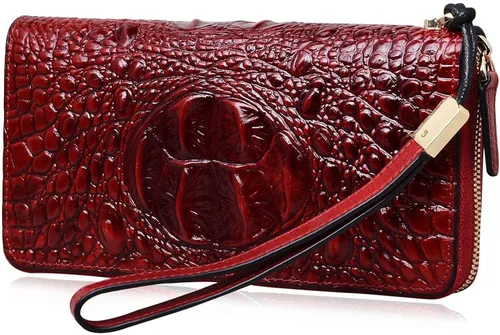 Vista 7 de PIJUSHI Bolsos de cocodrilo en relieve para señoras diseñador monederos asa superior bolsa de hombro paquete con pulsera cartera para mujer piel