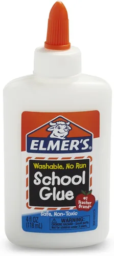 Vista 2 de Elmer's Bundle - Pegamento escolar líquido lavable, blanco, se seca transparente, 4 onzas líquidas Plus Disappearing Purple Elmer's School Glue