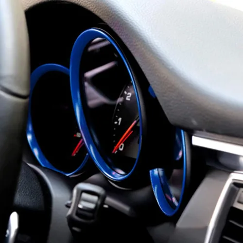 Vista 6 de x xotic tech Cubierta para marco de instrumento de anillo circundante compatible con Porsche Macan 2014-up, Cayman Boxster 981/982/718 2012-2018 Azul