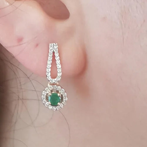 Vista 3 de Dazzlingrock Collection Pendientes colgantes estilo halo de 14 quilates, oro rosa