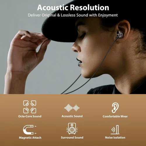 Vista 2 de Jiunai - Auriculares USB C para iPhone 18 Pro tipo C con micrófono negro Negro dorado