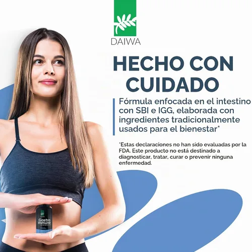 Vista 4 de Daiwa GastroImmune Suplemento de salud intestinal e inmunidad, 60 cápsulas