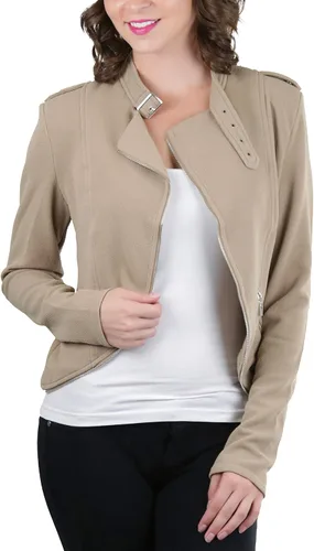 Vista 62 de ToBeInStyle Blazers de manga larga con cremallera y botones para mujer