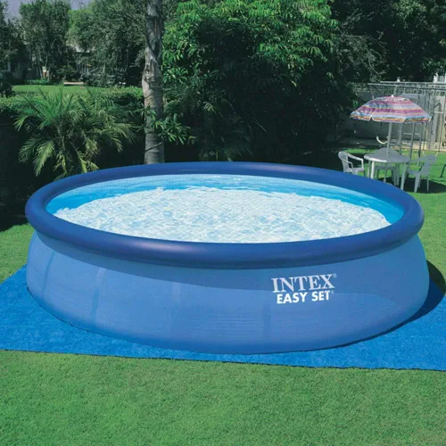 Vista 9 de Intex Piscina redonda inflable, cubierta solar redonda de 18 pies y filtro tipo A (paquete de 6)