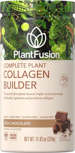 Vista 2 de PlantFusion Paquete de polvo de colágeno vegano, polvo de colágeno a base de plantas + proteína vegana para músculos y articulaciones, cabello, piel