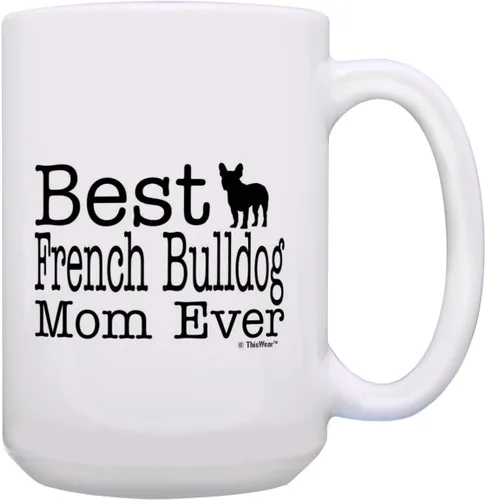Vista 17 de ThisWear Dog Owner Gifts Best French Bulldog Dad Ever Paw Pattern Gift - Taza de café de cerámica de 11 onzas con mango y patrón de hueso