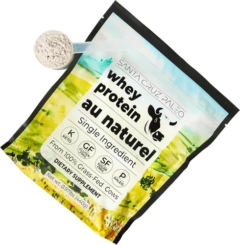 Vista 8 de Santa Cruz Paleo Polvo de Proteína de Suero, Sin Sabor, 20 G de Proteína de Suero Aislada Alimentada con Pasto por Porción, Sin Gluten, Apto
