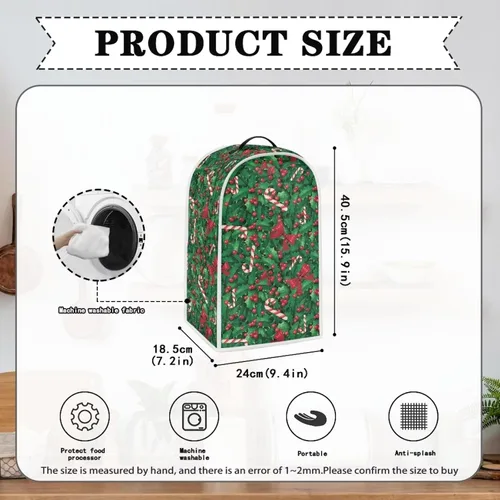 Vista 5 de Gomyblomy Cubierta antipolvo de Navidad para electrodomésticos de cocina, para batidoras de pie, máquinas de café de leche de soja, protectores
