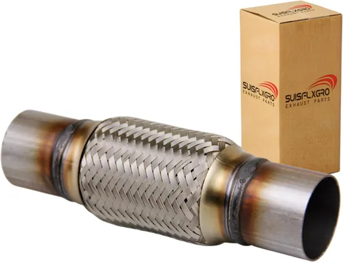 Vista 13 de Tubo Flexible de Escape SUISFLXGRO Universal Tipo 100% Acero Inoxidable Para Carga Pesada y Autos (1 PC, 2X8X12)