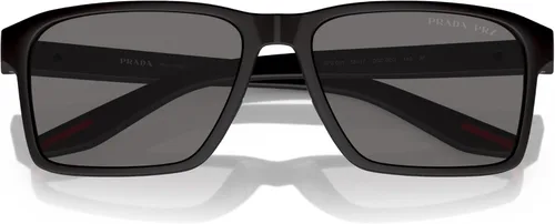 Vista 5 de Prada Linea Rossa Sunglasses PS 5 YS DG002G Black Rubber Dark Grey Polar