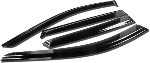 Vista 10 de DNA MOTORING WVS-183 - Deflector de ventana de ventilación de humo oscuro, protector contra la lluvia/sol, paquete de 4