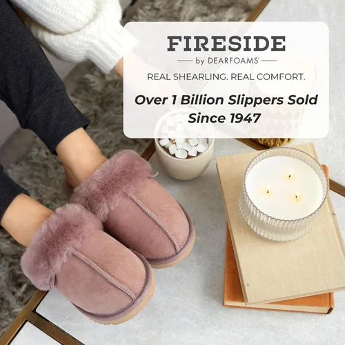 Vista 7 de Fireside by Dearfoams Women's Fireside Sydney Shearling Fur IndoorOutdoor Scuff Slipper With Wide Widths
