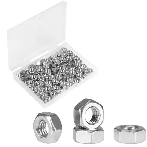 Vista 12 de 200 piezas M4-0.7 Tuerca hexagonal, Tuercas de acero inoxidable 304, M4x0.7mm de accionamiento hexagonal, Tuerca hexagonal métrica de rosca gruesa