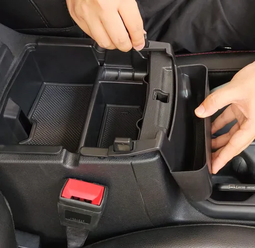 Vista 4 de EDBETOS Organizador de consola central con ribete naranja y caja colgante compatible con Jeep Wrangler JL/JLU 2018 2019-2024 y Jeep Gladiator JT