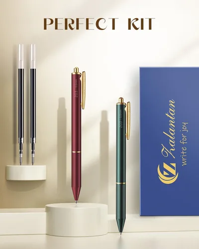 Vista 2 de Bolígrafos Zalantan 0.5MM retráctiles de gel metálico, bolígrafo elegante de metal premium, cañón agradable, bolígrafos de escritura suave, tinta