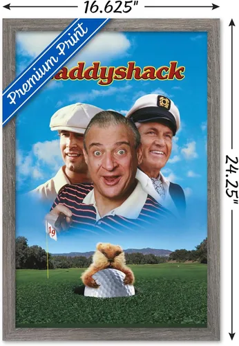 Vista 3 de Trends International Caddyshack - Póster de pared de arte clave, 14.725 x 22.375 pulgadas, versión enmarcada de madera de granero Versión enmarcada