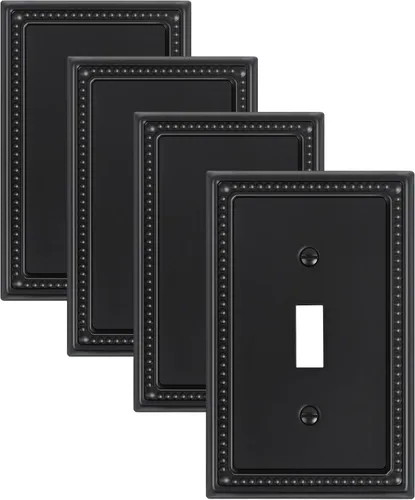 Vista 93 de Paquete de 2 cubiertas de placa de interruptor de luz de doble palanca, cubiertas decorativas de placa de doble interruptor Pearls, placa de pared