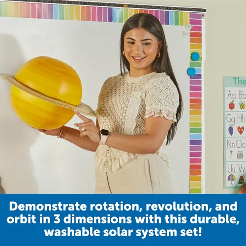 Vista 5 de Learning Resources Sistema solar inflable gigante, kit de proyectos, modelo espacial y planeta, globo de aula de constelación, regalos de proyectos