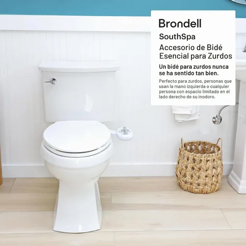 Vista 2 de Brondell - Accesorio de bidé de mano izquierda SouthSpa Bidet con boquillas duales - panel de control en el lado izquierdo - Boquillas duales