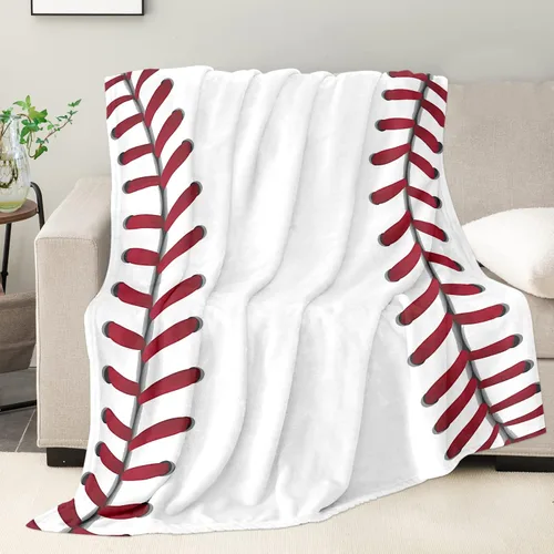 Vista 6 de Manta de béisbol suave, regalos para niños de 8 a 12 años, cosas para amantes del béisbol, manta de forro polar única para niños pequeños