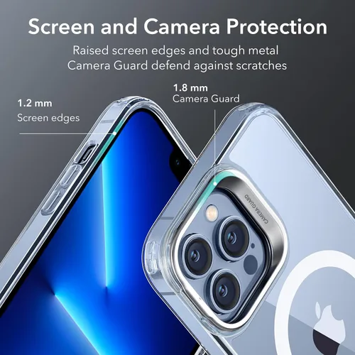 Vista 7 de ESR Funda para iPhone 13 Pro, compatible con MagSafe, protección de grado militar a prueba de golpes, soporte de anillo de cámara integrado, funda