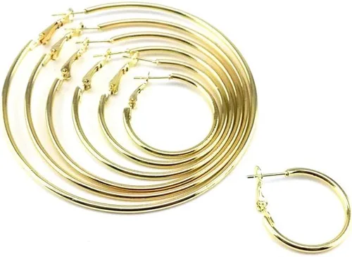 Vista 3 de Honbay Juego de 7 pares de aros para mujer (dorado)