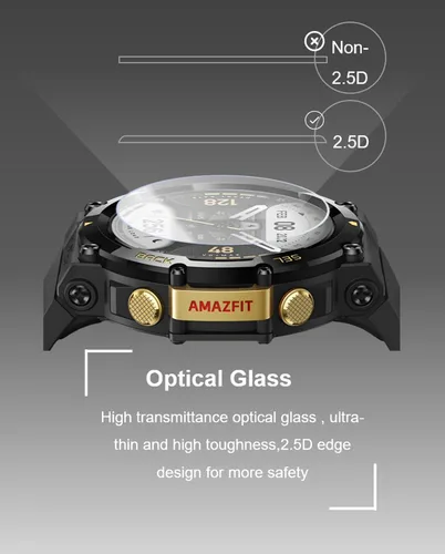 Vista 5 de [Paquete de 4] Protector de pantalla para AMAZFIT T-Rex 2, borde 2.5D diseñado para AMAZFIT T-Rex 2,9H, protector de pantalla de vidrio templado