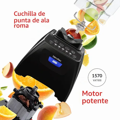 Vista 4 de Blendtec Licuadora Classic 575 (Negro), Tarro WildSide+, espátula y recetas
