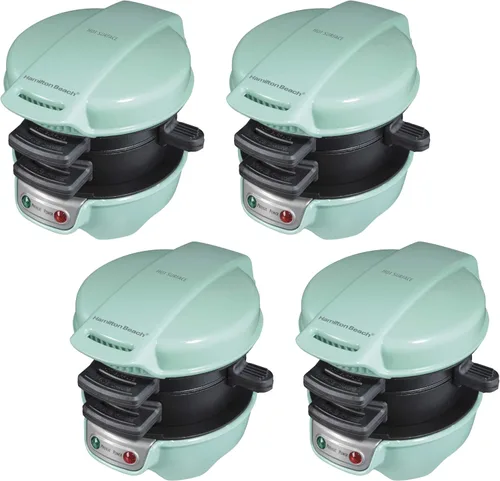 Vista 10 de Hamilton Beach Sandwichera de desayuno con anillo para cocinar huevos, ingredientes personalizados, perfecta para magdalenas inglesas, croissants