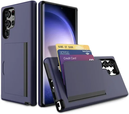 Vista 19 de Funda para Samsung Galaxy S25 con tarjetero, ranura para tarjeta de crédito Funda protectora tipo cartera - Negro