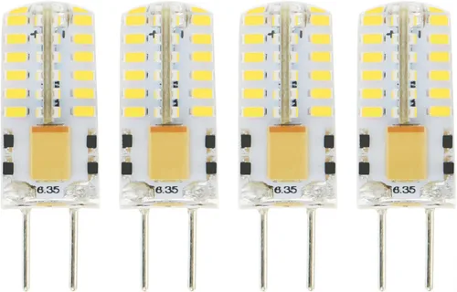 Vista 10 de Bombilla LED GY6.35 equivalente a 50 W halógena, CA/CC 12 V blanco cálido 2700 K, GY6.35 base bi-pin tipo JC bombilla para lámpara colgante, luz