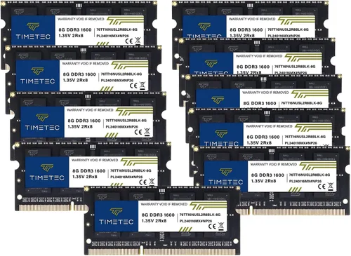 Vista 13 de Timetec 4GB DDR3L / DDR3 1600MHz PC3L-12800 / PC3-12800 Sin ECC Sin Búfer 1.35V / 1.5V CL11 2Rx8 Rango Dual 204 Pines SODIMM Portátil Notebook PC
