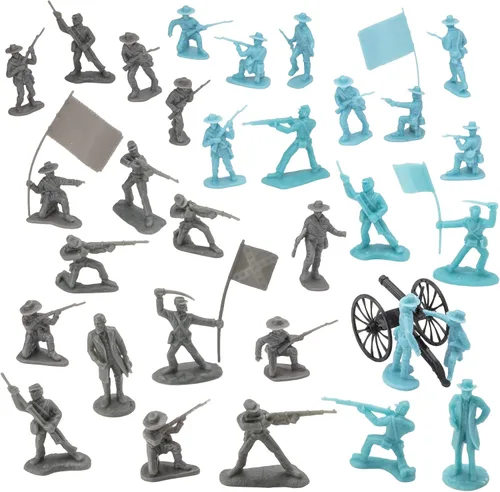 Vista 5 de BMC Civil War Plastic Army Men - 32 figuras de soldado de la batalla de Petersburgo
