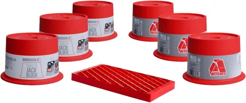 Vista 6 de Andersen Hitches Kit combinado de bloque Jack Block con bloque de 4 pulgadas de 8 pulgadas y sistema de nivelación y entrada de autocaravana Clean