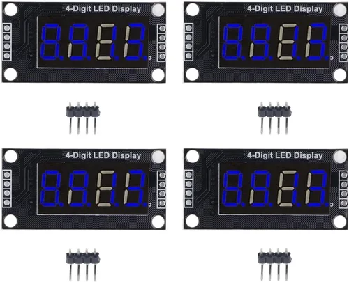 Vista 12 de 4 juegos de módulo de visualización de tubo digital LED, 4 dígitos y 7 segmentos, 0.36 pulgadas, TM1637, módulo de visualización numérica