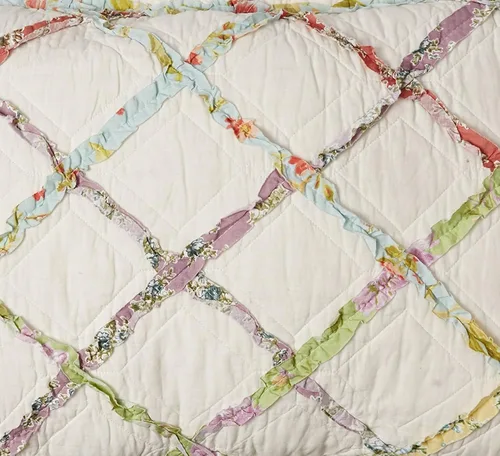 Vista 10 de Laura Ashley – Ruffled Garden colcha de algodón, Poliéster, Crema, gemelo