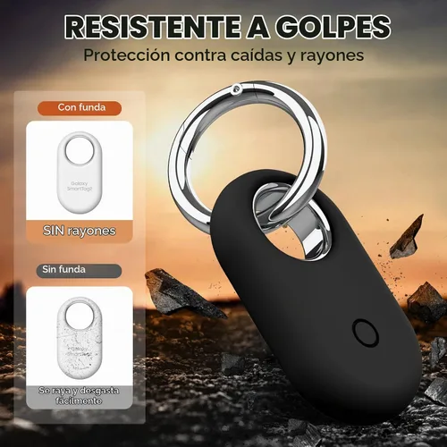 Vista 3 de Smarttag2 Soporte Compatible con Samsung Galaxy SmartTag2, Funda de Silicona Suave Protección Integral Contra Rayones y Caídas, con Llavero Adecuado