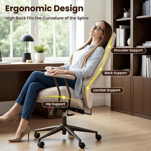 Vista 3 de ovios Silla ergonómica de oficina con respaldo alto, silla de computadora