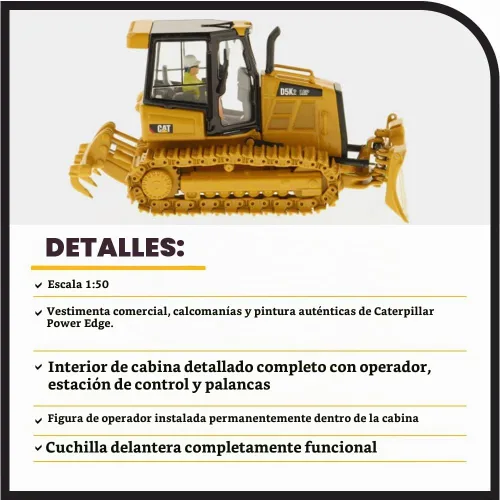 Vista 4 de Diecast Masters 1:50 Caterpillar D5K2 LGP Tractor tipo oruga - Serie High Line 85281