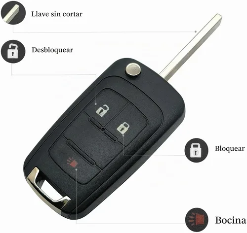 Vista 5 de Carcasa de repuesto para llavero compatible con Chevrolet Chevy Equinox Sonic GMC Terrain, control remoto de entrada sin llave para llave de coche
