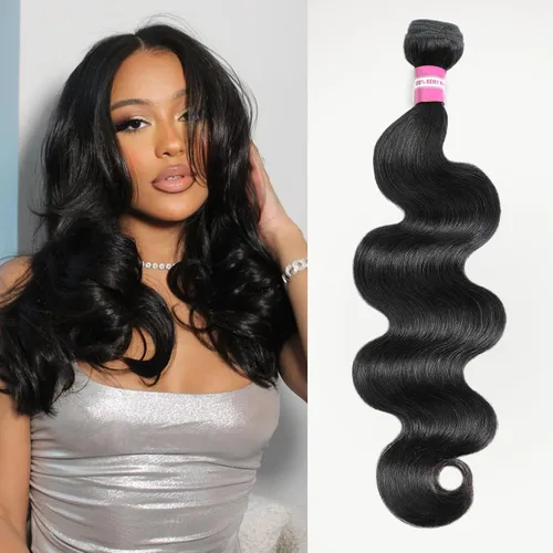 Vista 11 de DMKEEP Extensiones de cabello humano ondulado con cierre, 12, 14, 16+10 pulgadas, 100% cabello virgen brasileño sin procesar, 3 paquetes con cierre