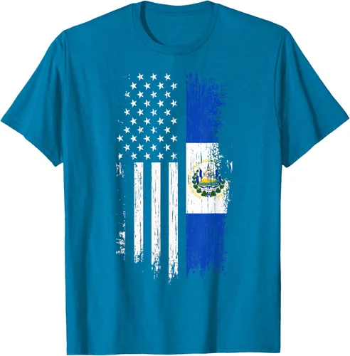 Vista 11 de Camiseta de la bandera de Estados Unidos salvadoreño - Camiseta de El Salvador USA